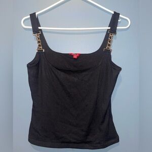 GUESS Black Camisole with Gold Chain Straps